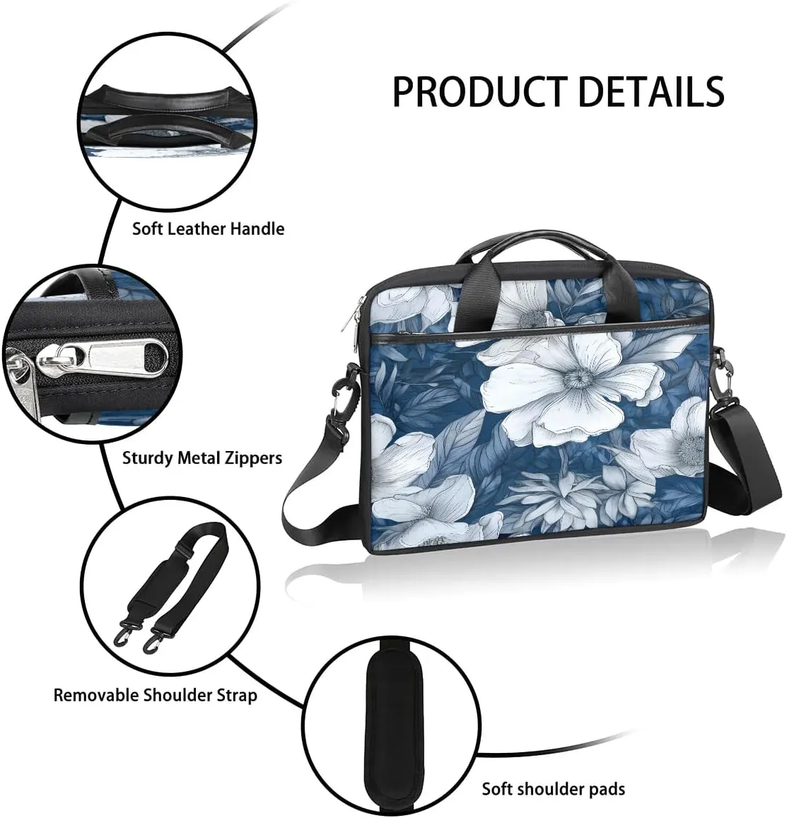 Laptop Shoulder Bag for 13-15 Inch Waterproof Laptop Sleeve Case Bag Slim Computer Carry Case Computer Cases for Laptops
