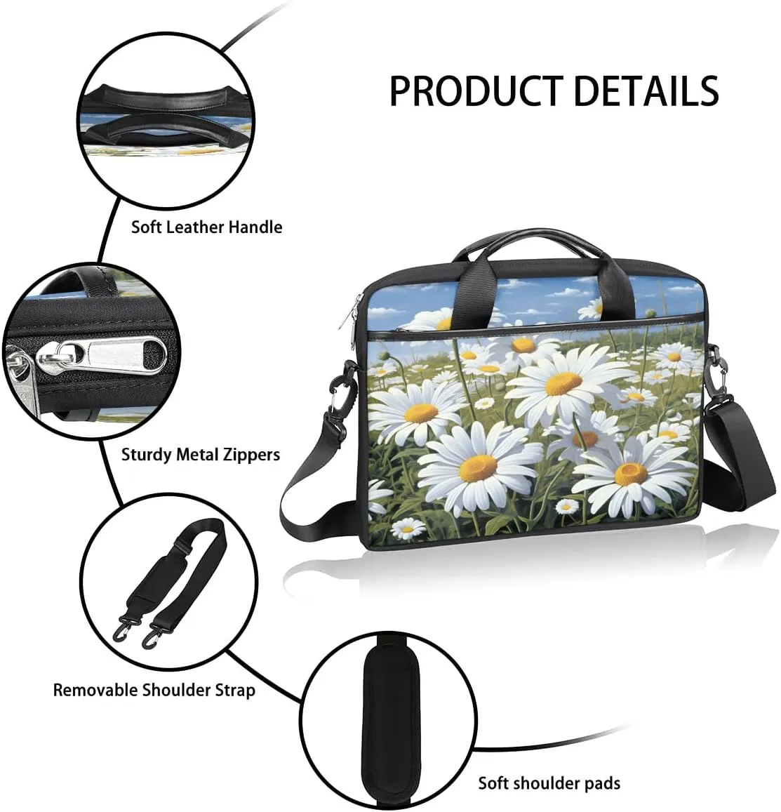 Laptop Shoulder Bag for 13-15 Inch Waterproof Laptop Sleeve Case Bag Slim Computer Carry Case Computer Cases for Laptops