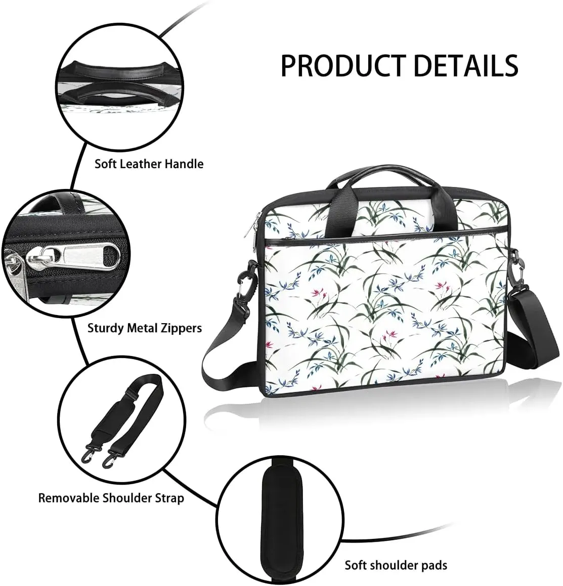 Laptop Shoulder Bag for 13-15 Inch Waterproof Laptop Sleeve Case Bag Slim Computer Carry Case Computer Cases for Laptops