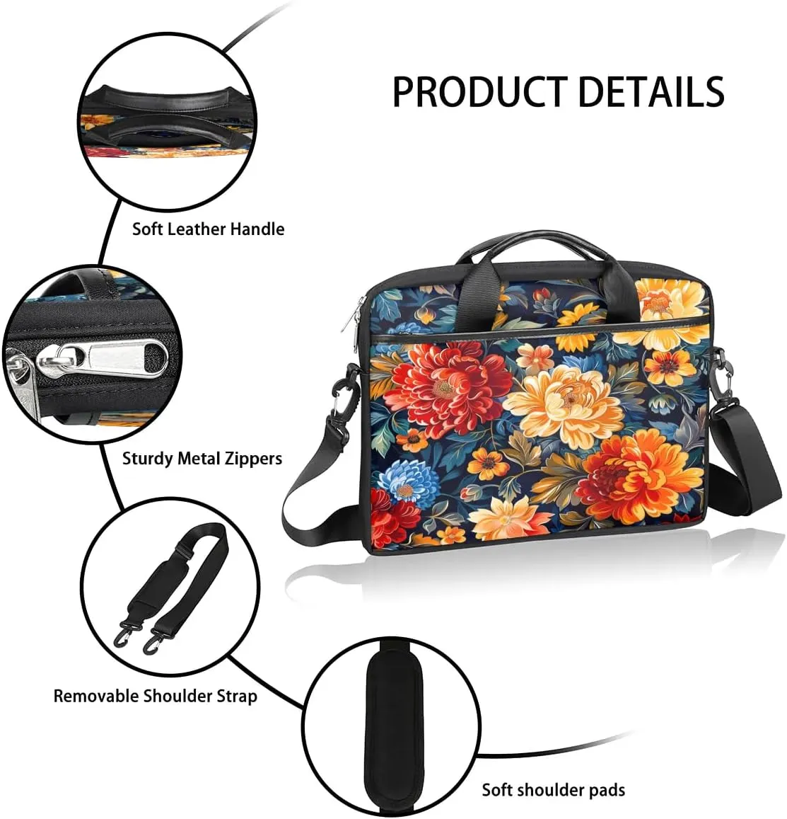 Laptop Shoulder Bag for 13-15 Inch Waterproof Laptop Sleeve Case Bag Slim Computer Carry Case Computer Cases for Laptops