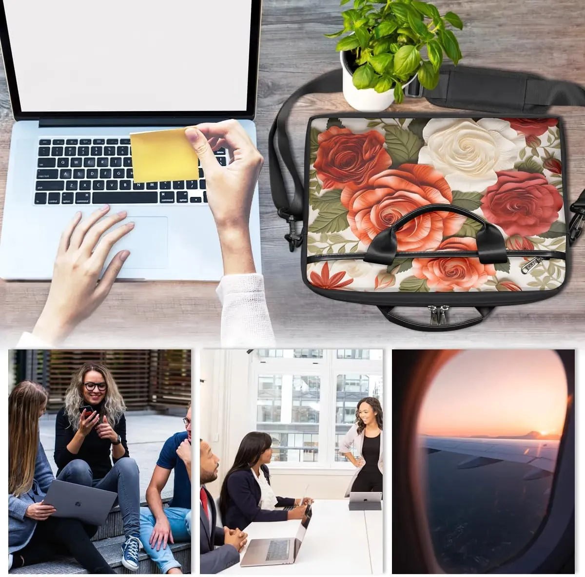 Laptop Shoulder Bag for 13-15 Inch Waterproof Laptop Sleeve Case Bag Slim Computer Carry Case Computer Cases for Laptops