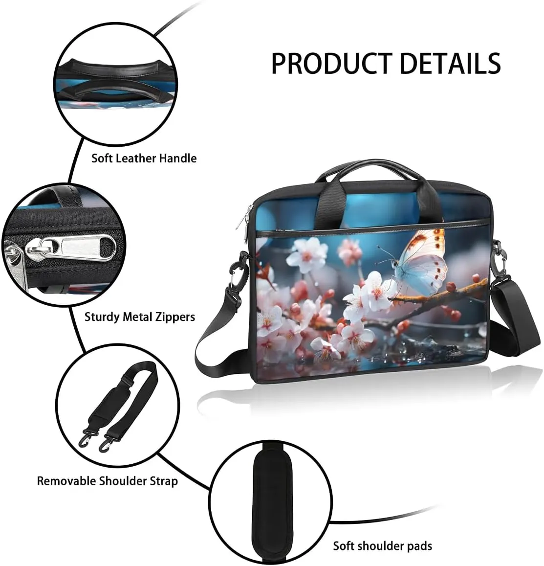 Laptop Shoulder Bag for 13-15 Inch Waterproof Laptop Sleeve Case Bag Slim Computer Carry Case Computer Cases for Laptops