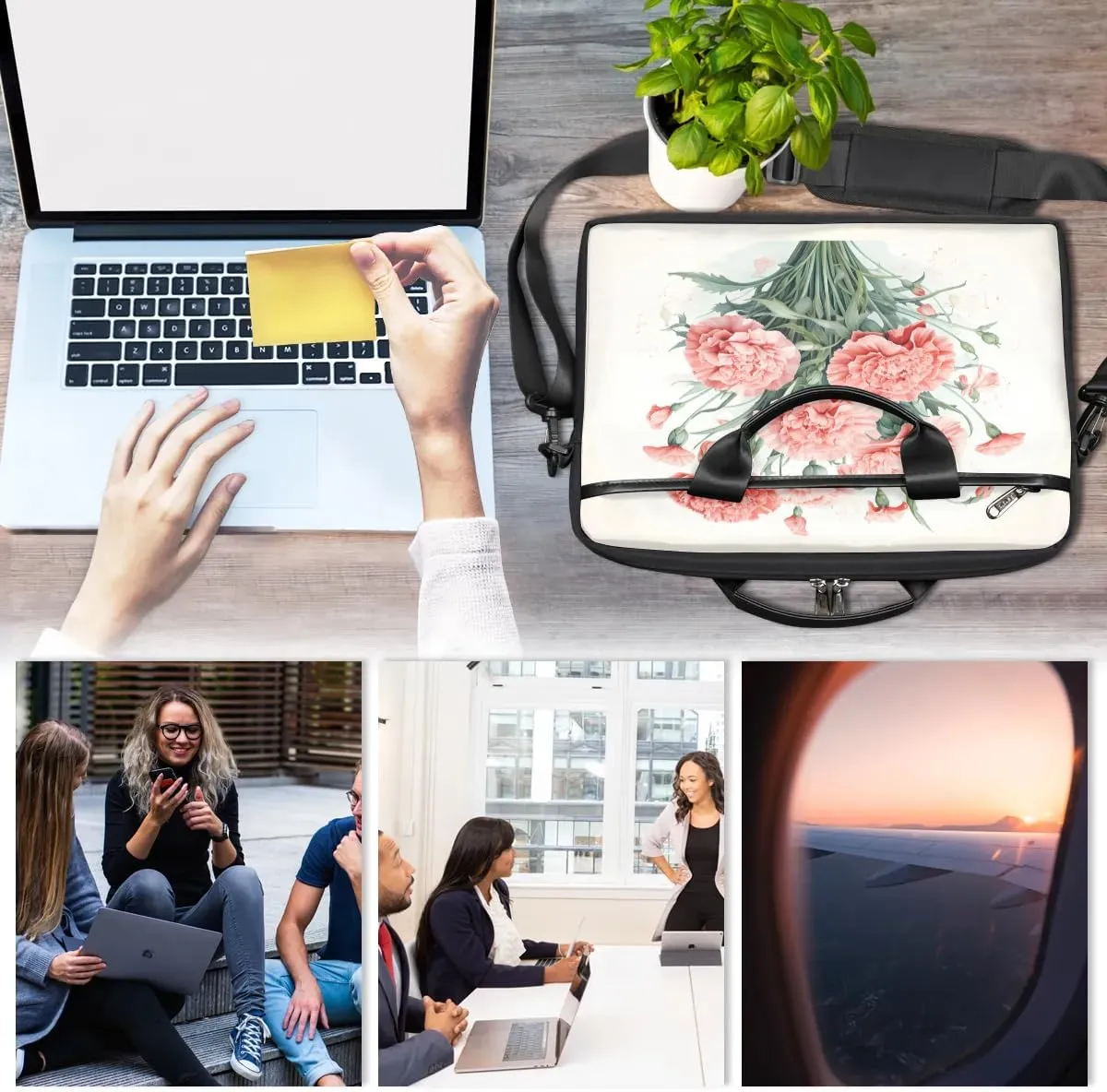Laptop Shoulder Bag for 13-15 Inch Waterproof Laptop Sleeve Case Bag Slim Computer Carry Case Computer Cases for Laptops
