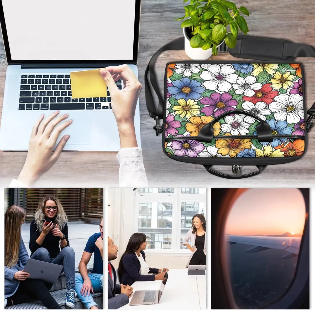 Laptop Shoulder Bag for 13-15 Inch Waterproof Laptop Sleeve Case Bag Slim Computer Carry Case Computer Cases for Laptops
