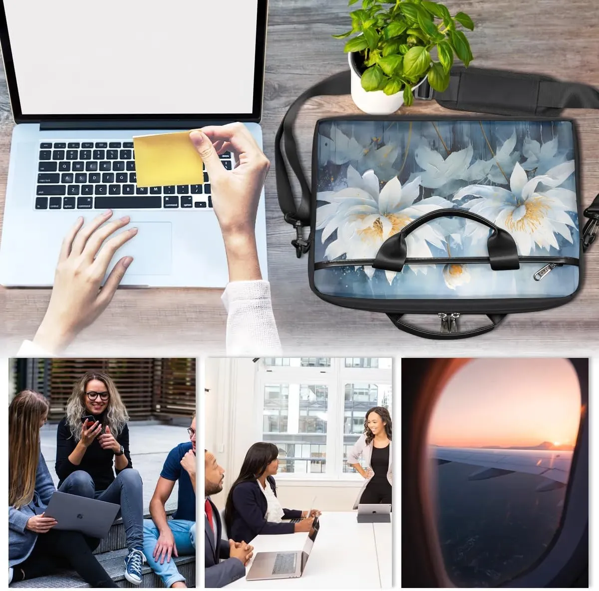 Laptop Shoulder Bag for 13-15 Inch Waterproof Laptop Sleeve Case Bag Slim Computer Carry Case Computer Cases for Laptops