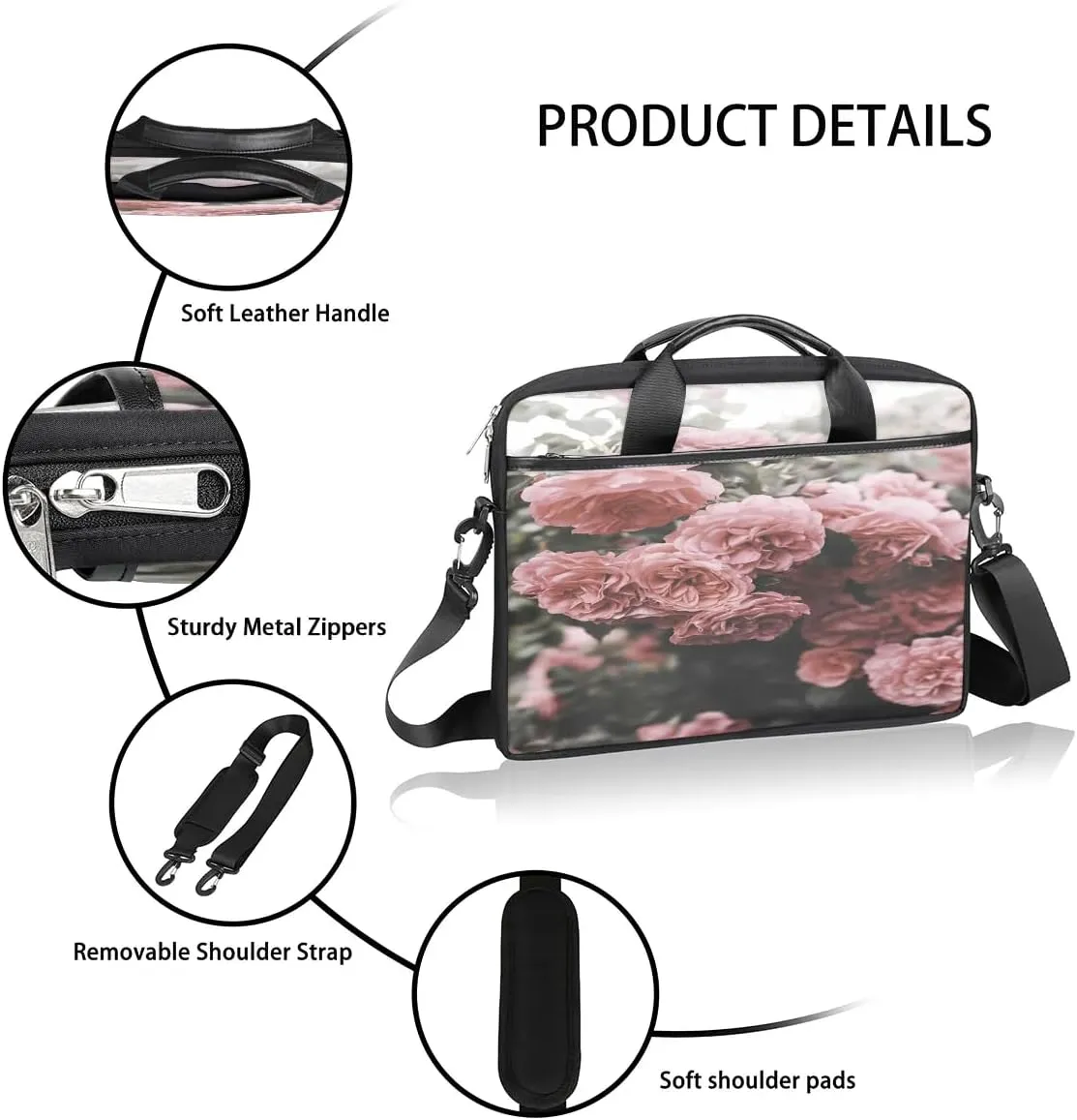Laptop Shoulder Bag for 13-15 Inch Waterproof Laptop Sleeve Case Bag Slim Computer Carry Case Computer Cases for Laptops