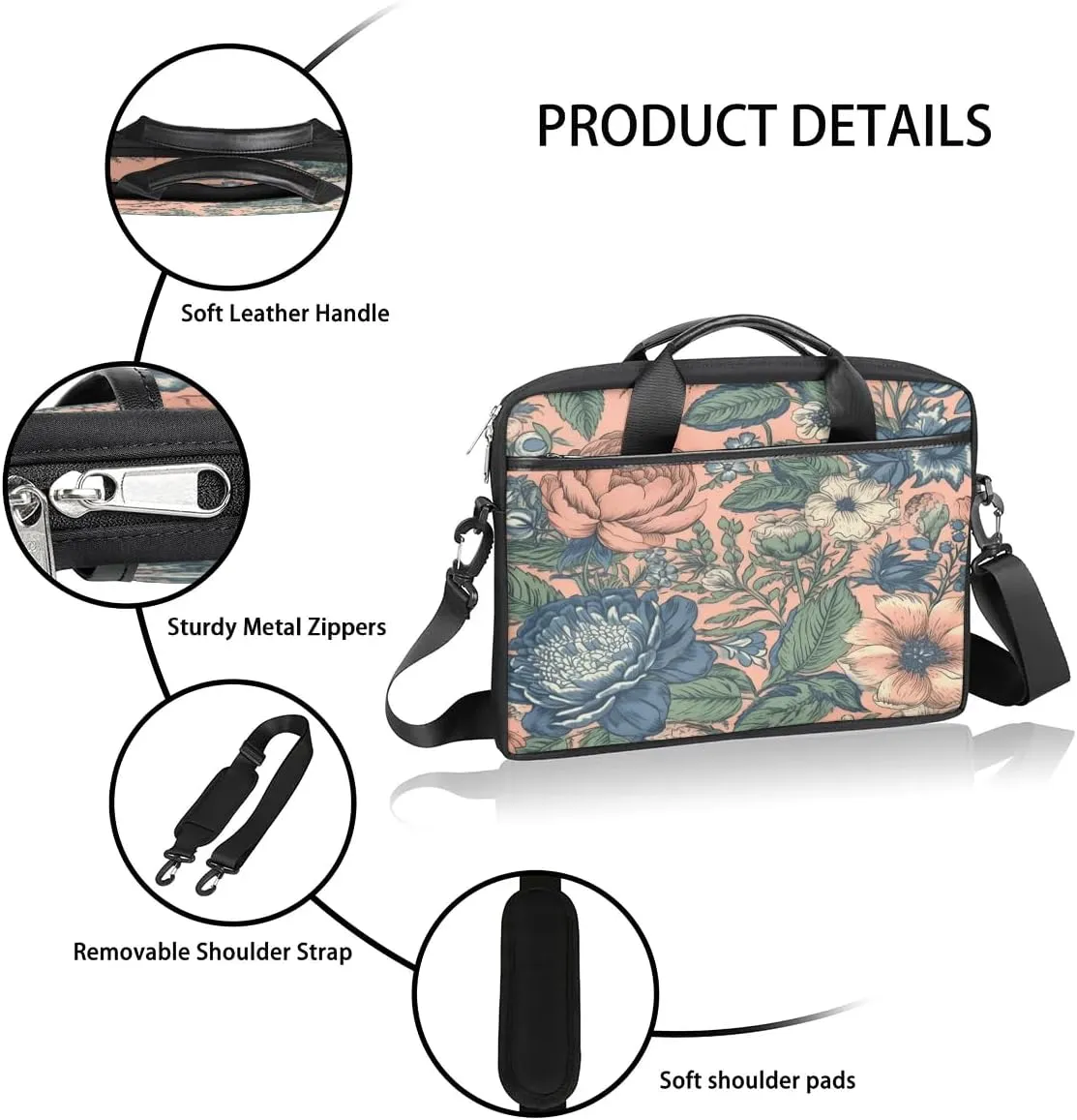 Laptop Shoulder Bag for 13-15 Inch Waterproof Laptop Sleeve Case Bag Slim Computer Carry Case Computer Cases for Laptops