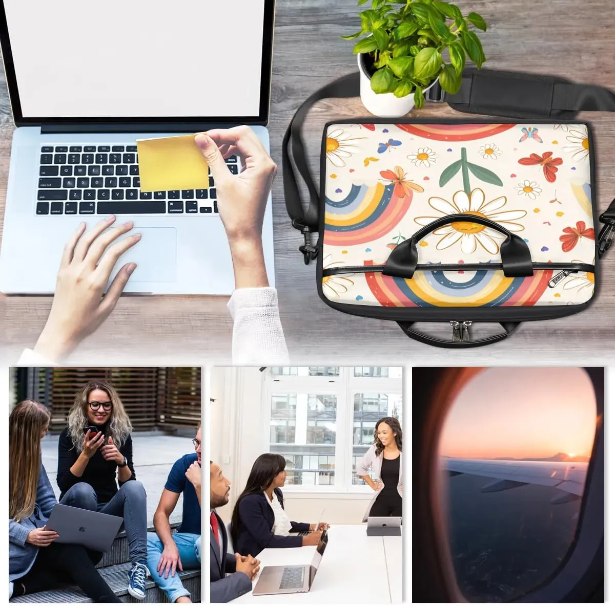 Laptop Shoulder Bag for 13-15 Inch Waterproof Laptop Sleeve Case Bag Slim Computer Carry Case Computer Cases for Laptops