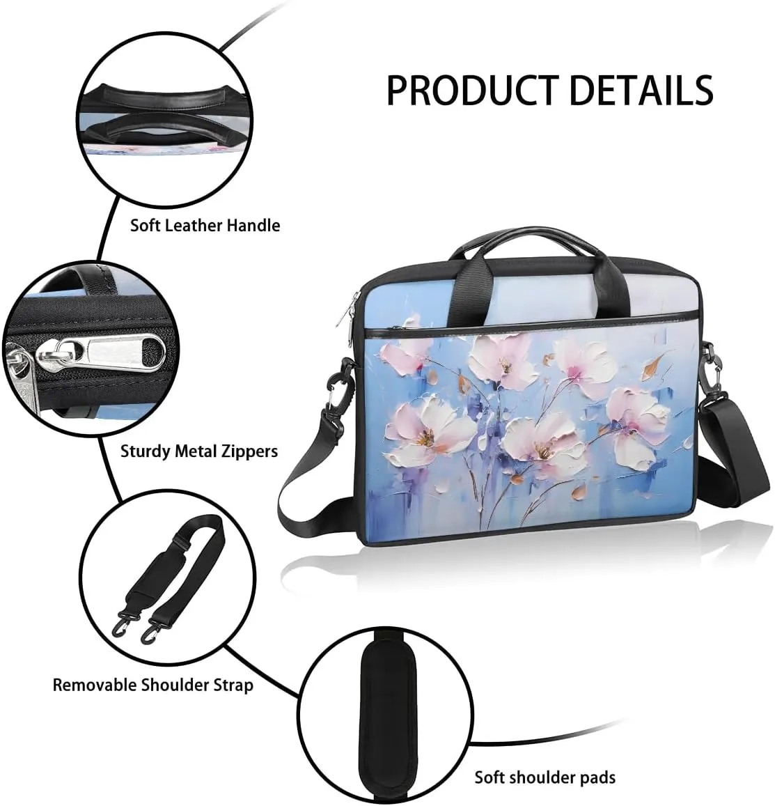 Laptop Shoulder Bag for 13-15 Inch Waterproof Laptop Sleeve Case Bag Slim Computer Carry Case Computer Cases for Laptops
