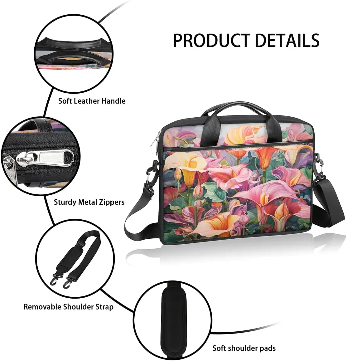 Laptop Shoulder Bag for 13-15 Inch Waterproof Laptop Sleeve Case Bag Slim Computer Carry Case Computer Cases for Laptops
