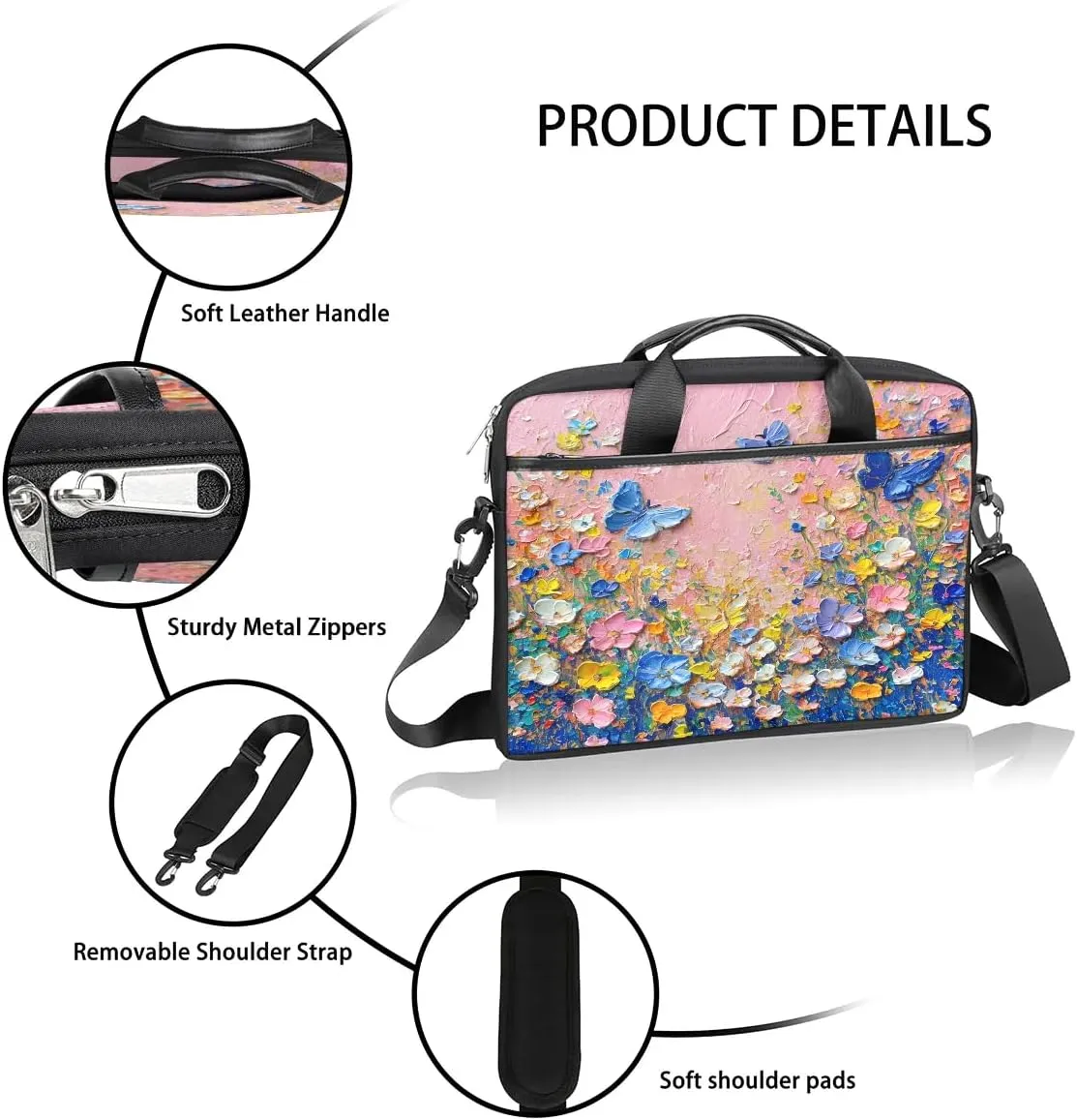 Laptop Shoulder Bag for 13-15 Inch Waterproof Laptop Sleeve Case Bag Slim Computer Carry Case Computer Cases for Laptops