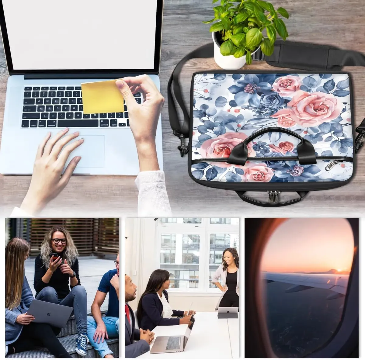 Laptop Shoulder Bag for 13-15 Inch Waterproof Laptop Sleeve Case Bag Slim Computer Carry Case Computer Cases for Laptops