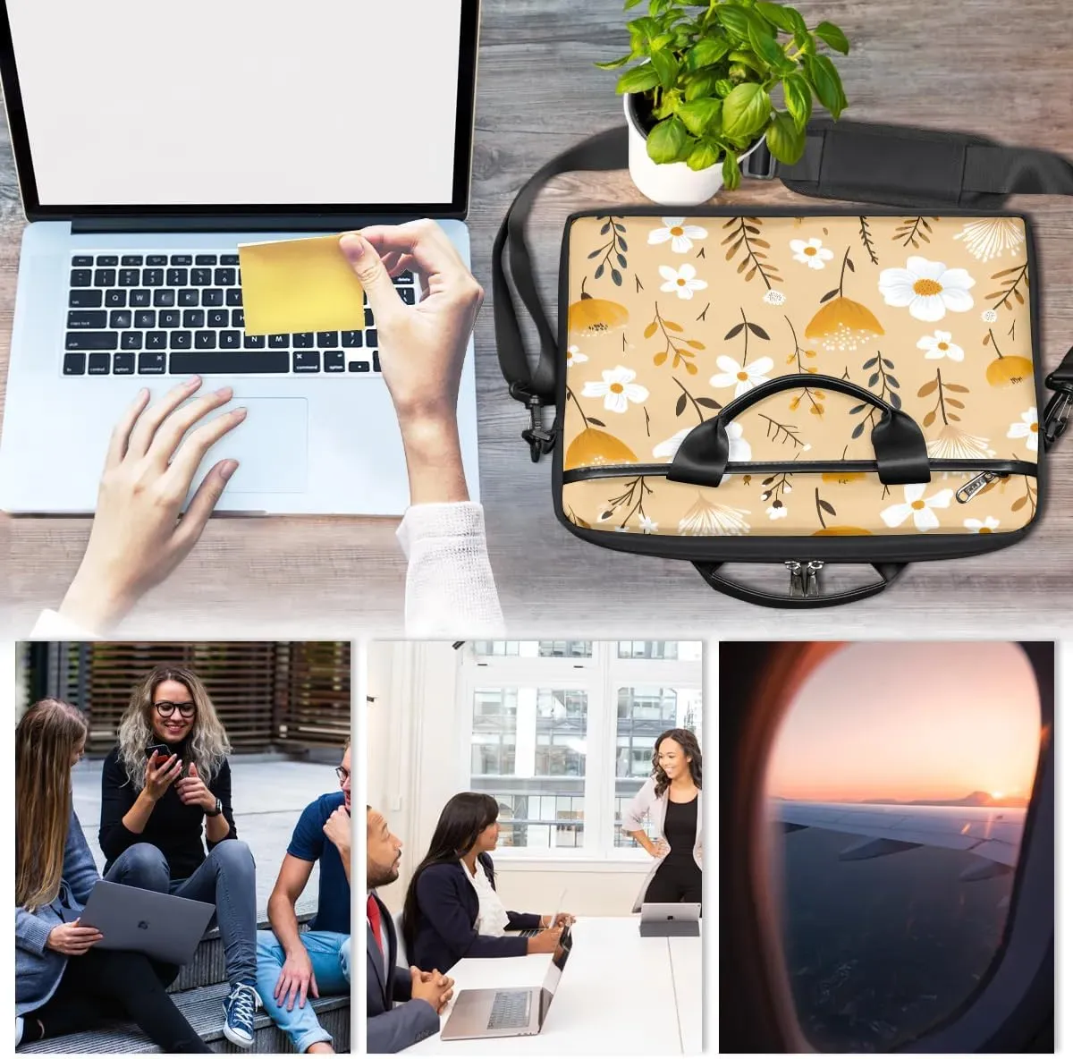 Laptop Shoulder Bag for 13-15 Inch Waterproof Laptop Sleeve Case Bag Slim Computer Carry Case Computer Cases for Laptops
