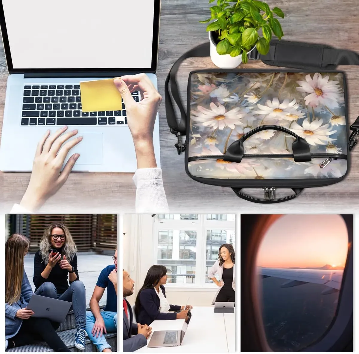 Laptop Shoulder Bag for 13-15 Inch Waterproof Laptop Sleeve Case Bag Slim Computer Carry Case Computer Cases for Laptops
