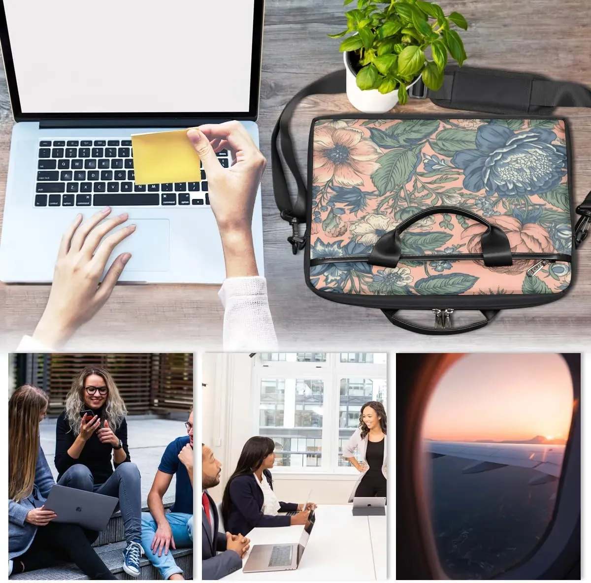 Laptop Shoulder Bag for 13-15 Inch Waterproof Laptop Sleeve Case Bag Slim Computer Carry Case Computer Cases for Laptops