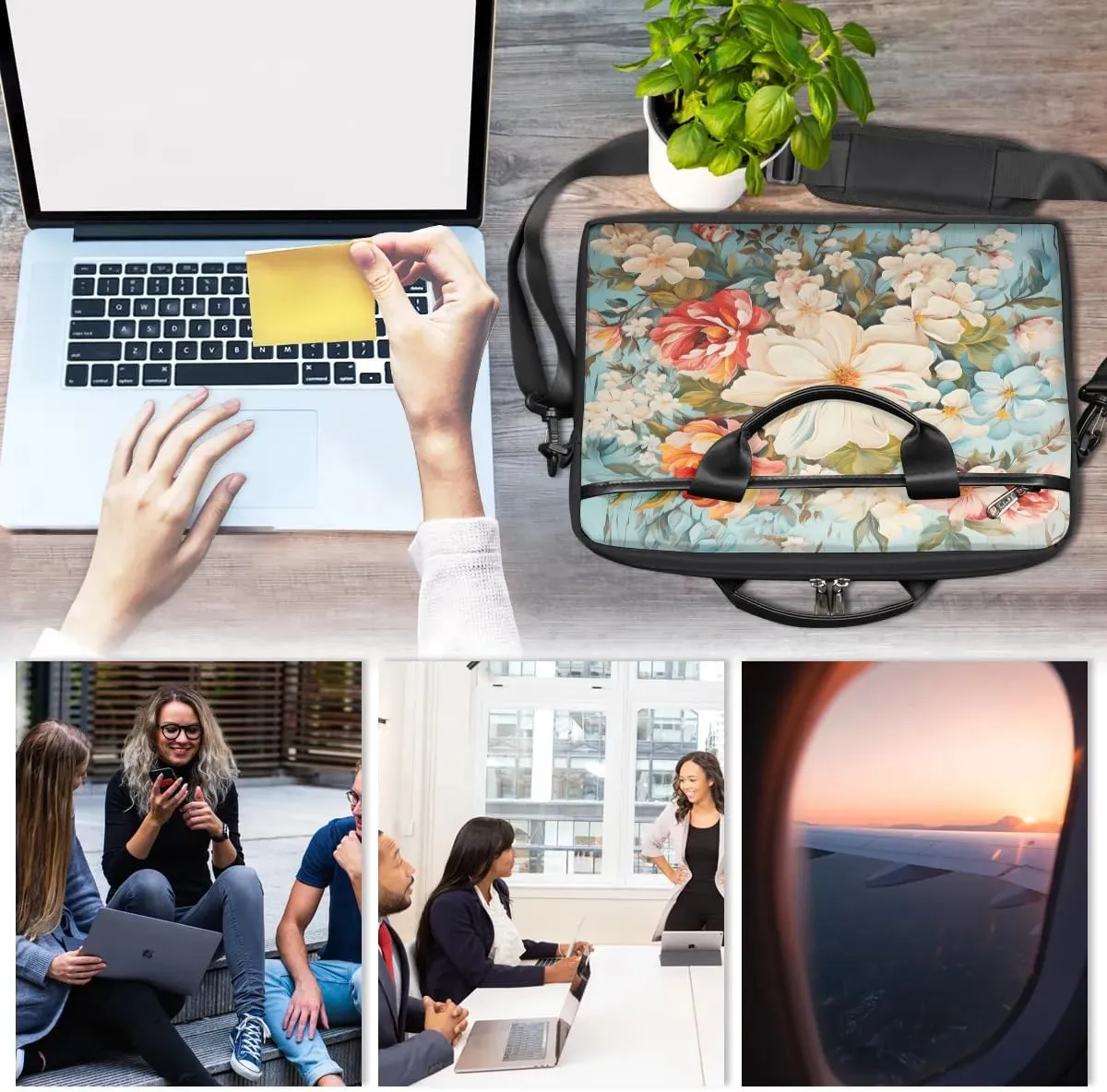 Laptop Shoulder Bag for 13-15 Inch Waterproof Laptop Sleeve Case Bag Slim Computer Carry Case Computer Cases for Laptops