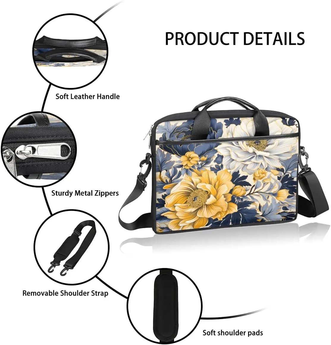 Laptop Shoulder Bag for 13-15 Inch Waterproof Laptop Sleeve Case Bag Slim Computer Carry Case Computer Cases for Laptops