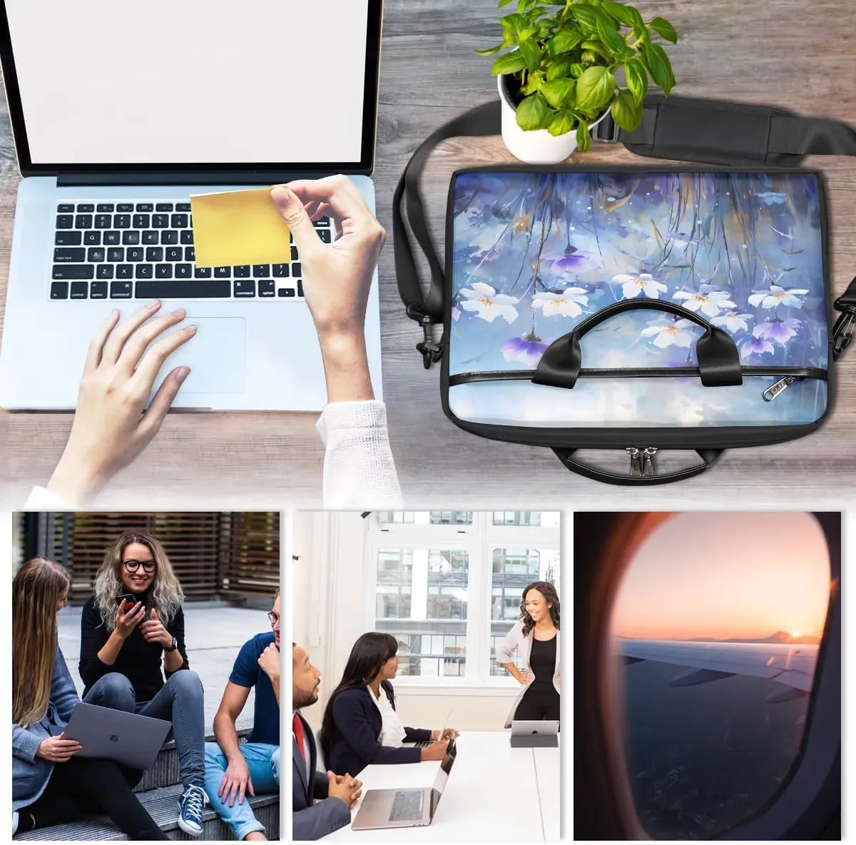 Laptop Shoulder Bag for 13-15 Inch Waterproof Laptop Sleeve Case Bag Slim Computer Carry Case Computer Cases for Laptops