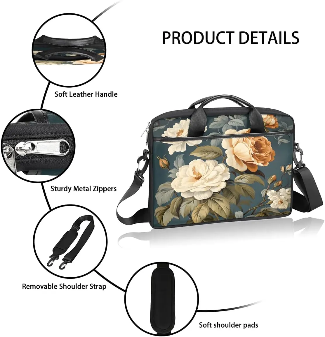 Laptop Shoulder Bag for 13-15 Inch Waterproof Laptop Sleeve Case Bag Slim Computer Carry Case Computer Cases for Laptops
