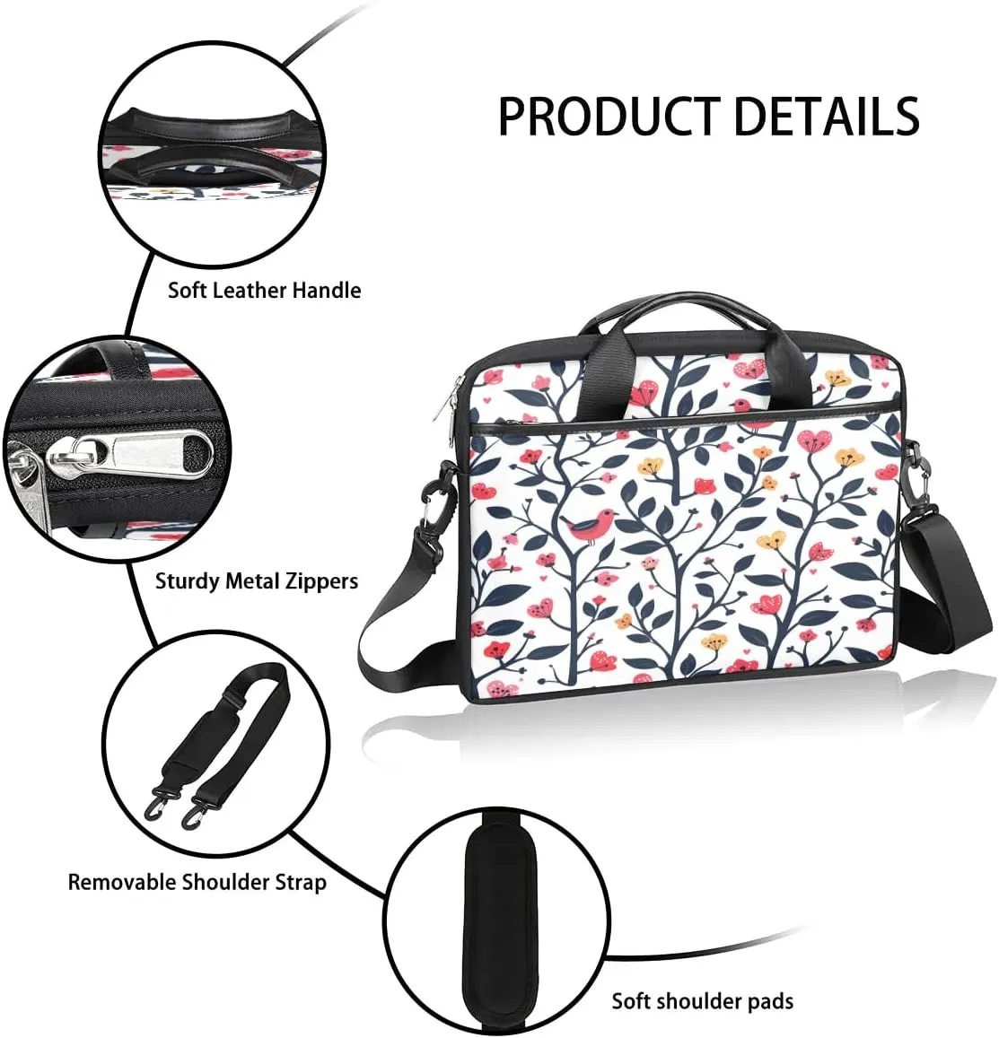 Laptop Shoulder Bag for 13-15 Inch Waterproof Laptop Sleeve Case Bag Slim Computer Carry Case Computer Cases for Laptops
