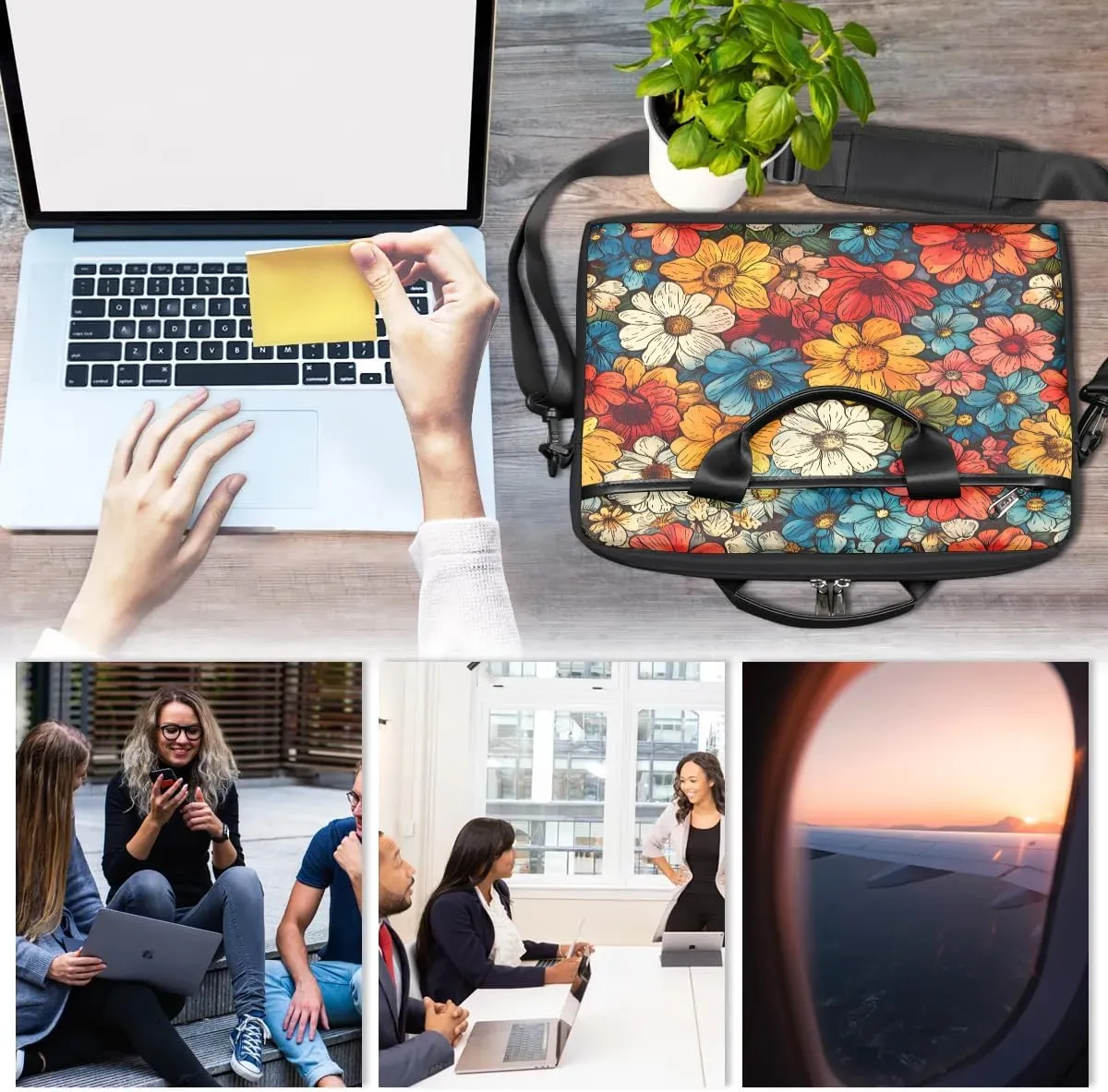 Laptop Shoulder Bag for 13-15 Inch Waterproof Laptop Sleeve Case Bag Slim Computer Carry Case Computer Cases for Laptops