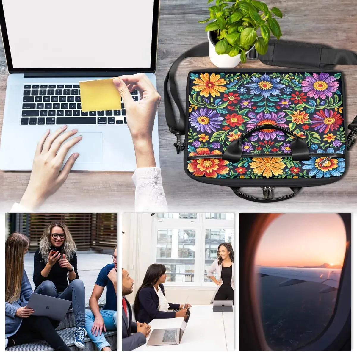 Laptop Shoulder Bag for 13-15 Inch Waterproof Laptop Sleeve Case Bag Slim Computer Carry Case Computer Cases for Laptops