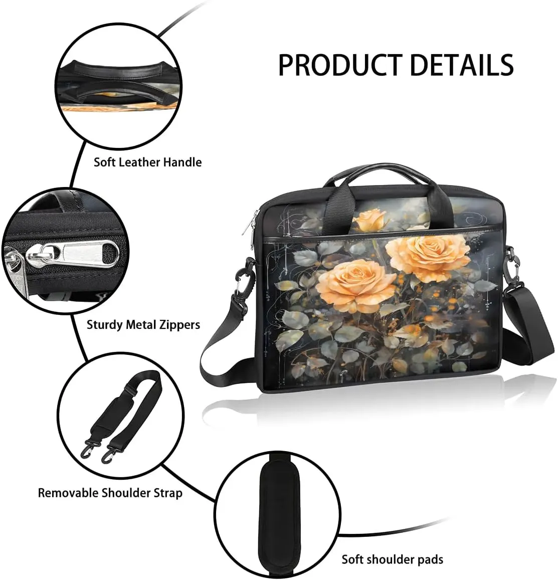 Laptop Shoulder Bag for 13-15 Inch Waterproof Laptop Sleeve Case Bag Slim Computer Carry Case Computer Cases for Laptops