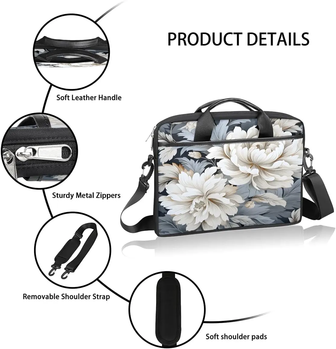Laptop Shoulder Bag for 13-15 Inch Waterproof Laptop Sleeve Case Bag Slim Computer Carry Case Computer Cases for Laptops