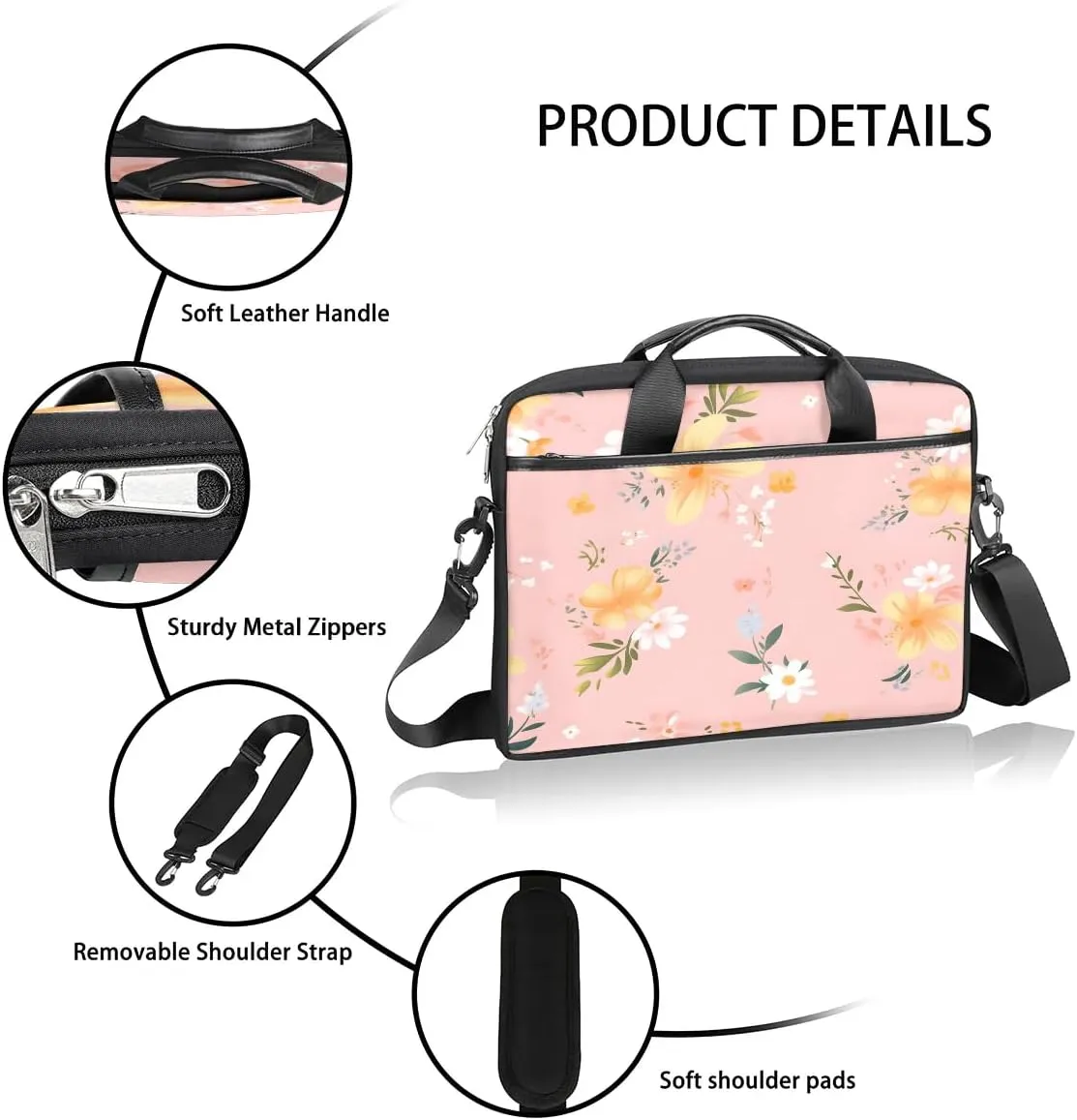 Laptop Shoulder Bag for 13-15 Inch Waterproof Laptop Sleeve Case Bag Slim Computer Carry Case Computer Cases for Laptops
