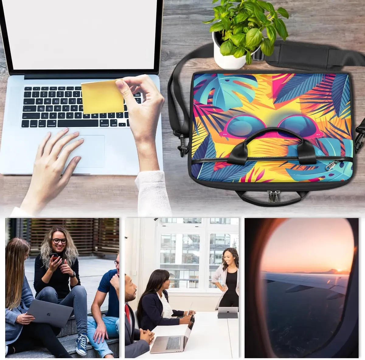 Laptop Shoulder Bag for 13-15 Inch Waterproof Laptop Sleeve Case Bag Slim Computer Carry Case Computer Cases for Laptops
