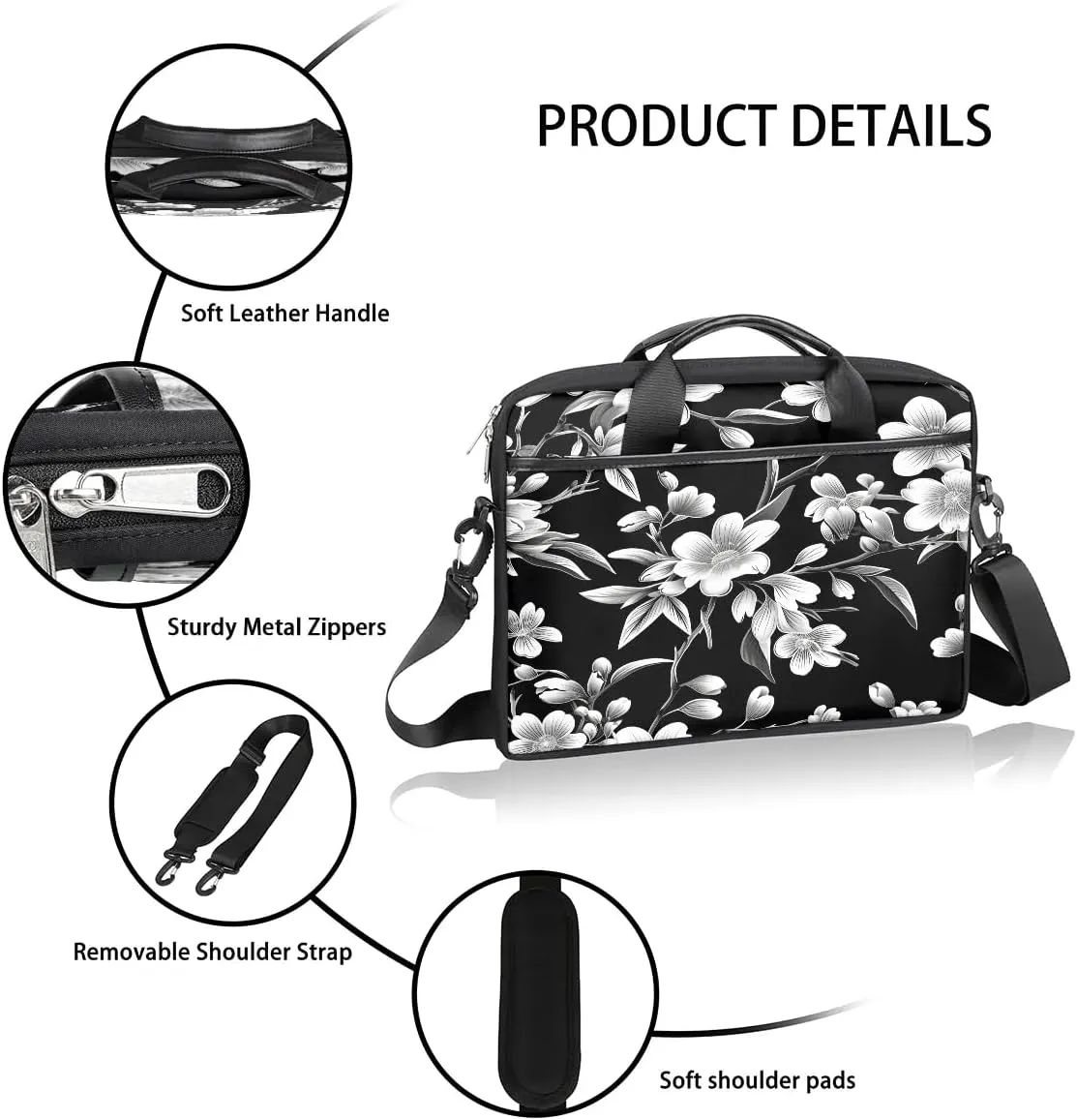 Laptop Shoulder Bag for 13-15 Inch Waterproof Laptop Sleeve Case Bag Slim Computer Carry Case Computer Cases for Laptops