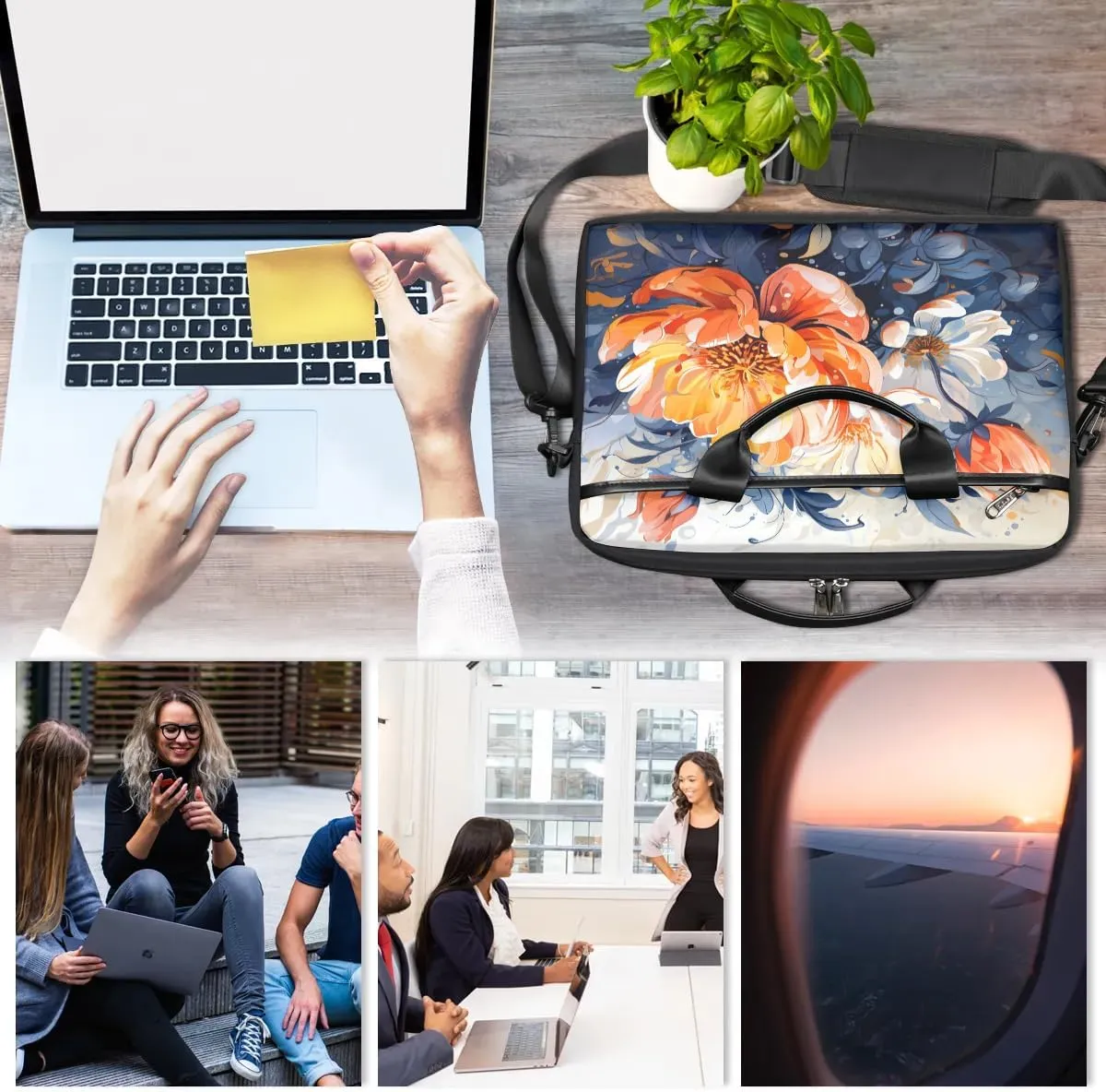 Laptop Shoulder Bag for 13-15 Inch Waterproof Laptop Sleeve Case Bag Slim Computer Carry Case Computer Cases for Laptops