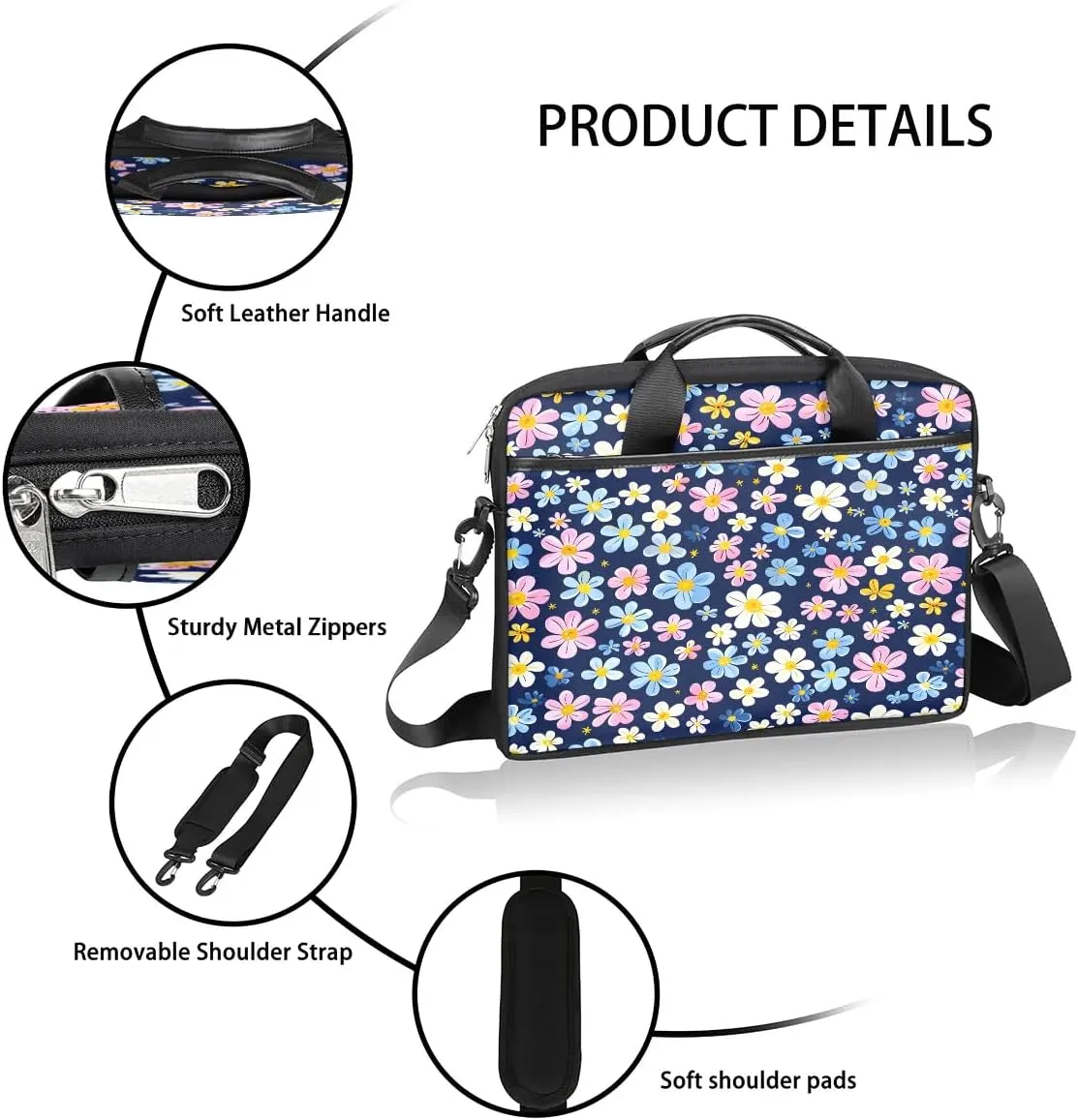 Laptop Shoulder Bag for 13-15 Inch Waterproof Laptop Sleeve Case Bag Slim Computer Carry Case Computer Cases for Laptops