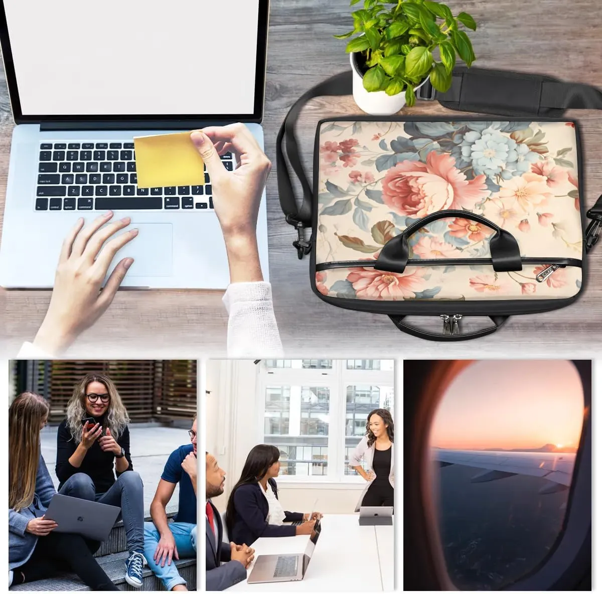 Laptop Shoulder Bag for 13-15 Inch Waterproof Laptop Sleeve Case Bag Slim Computer Carry Case Computer Cases for Laptops