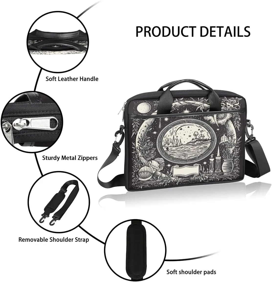 Laptop Shoulder Bag for 13-15 Inch Waterproof Laptop Sleeve Case Bag Slim Computer Carry Case Computer Cases for Laptops