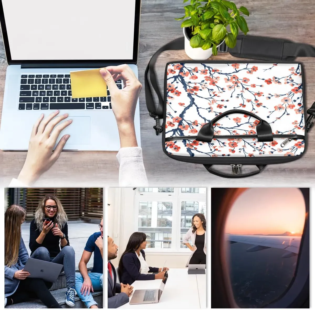 Laptop Shoulder Bag for 13-15 Inch Waterproof Laptop Sleeve Case Bag Slim Computer Carry Case Computer Cases for Laptops