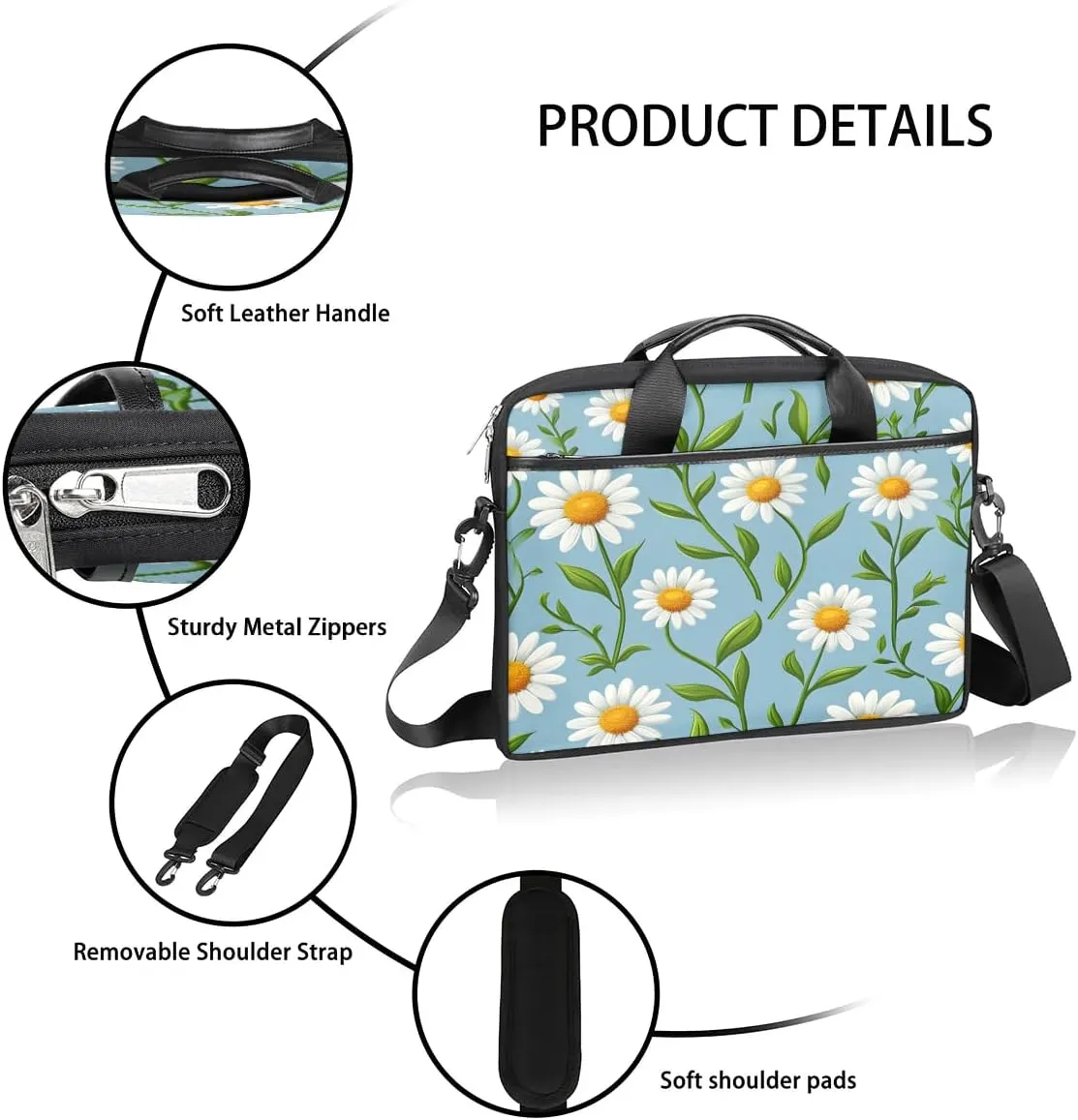 Laptop Shoulder Bag for 13-15 Inch Waterproof Laptop Sleeve Case Bag Slim Computer Carry Case Computer Cases for Laptops