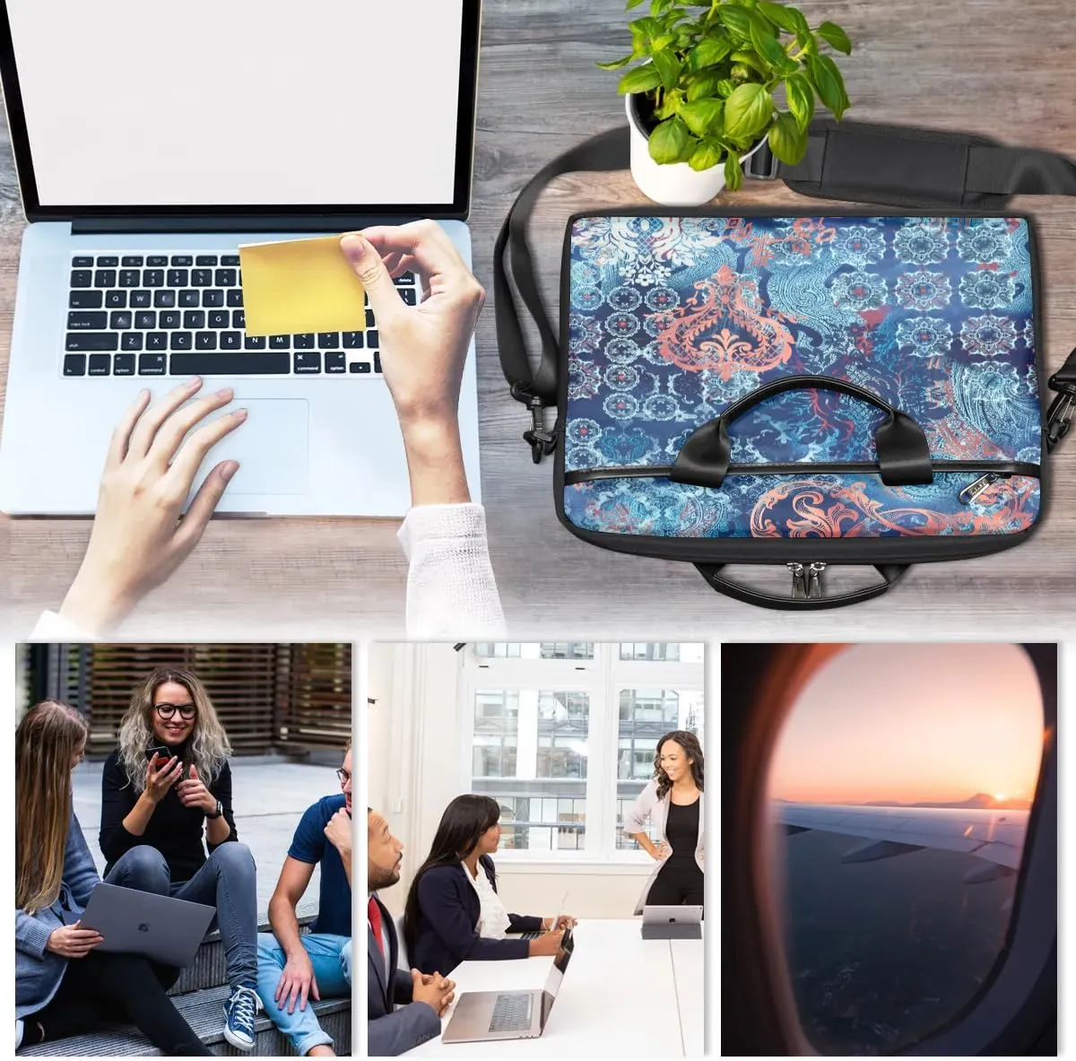 Laptop Shoulder Bag for 13-15 Inch Waterproof Laptop Sleeve Case Bag Slim Computer Carry Case Computer Cases for Laptops
