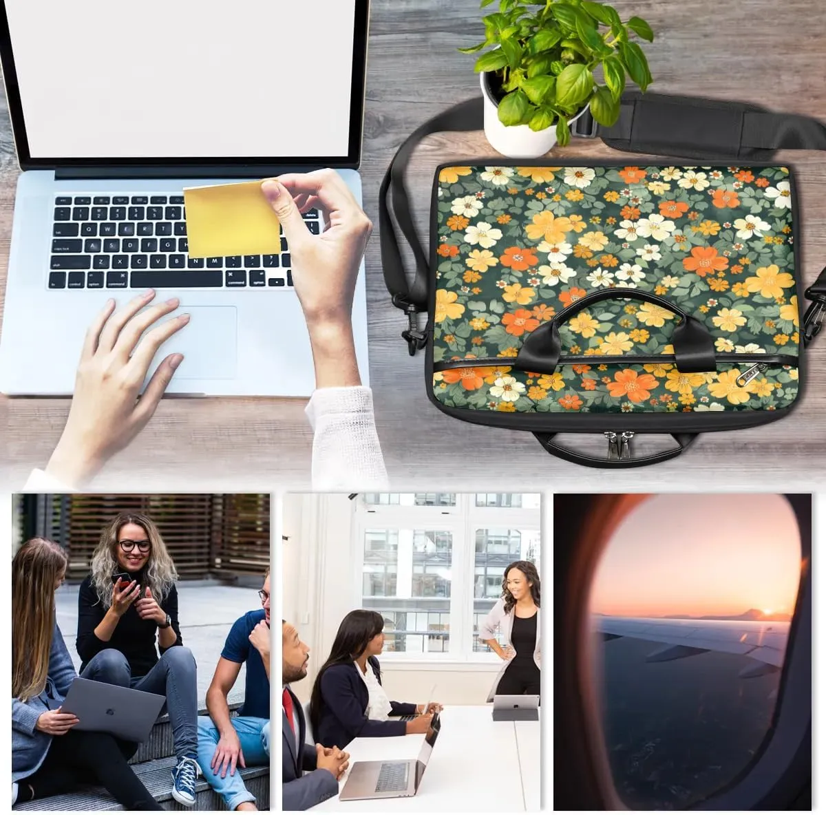 Laptop Shoulder Bag for 13-15 Inch Waterproof Laptop Sleeve Case Bag Slim Computer Carry Case Computer Cases for Laptops