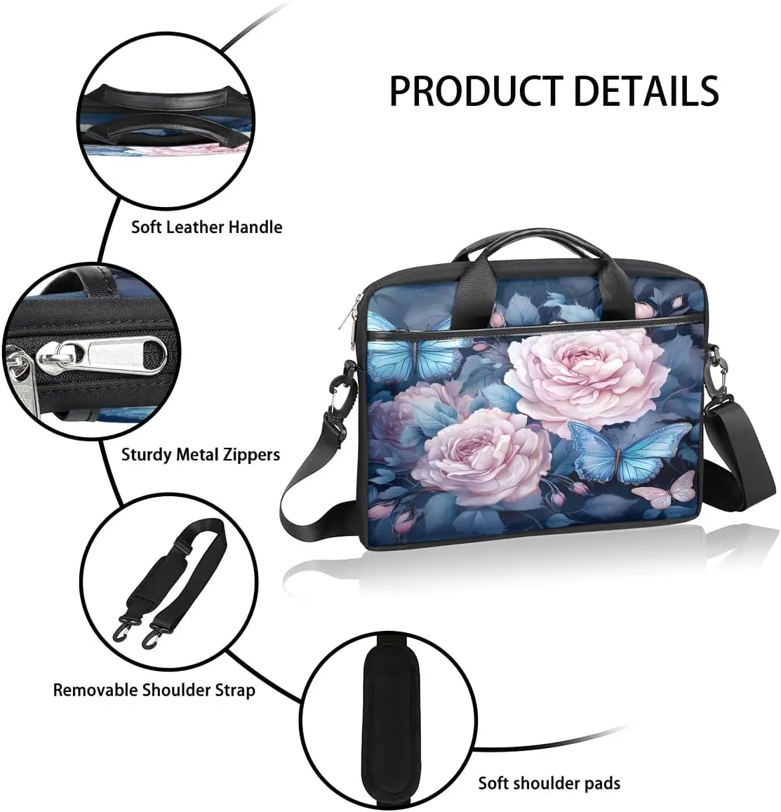 Laptop Shoulder Bag for 13-15 Inch Waterproof Laptop Sleeve Case Bag Slim Computer Carry Case Computer Cases for Laptops