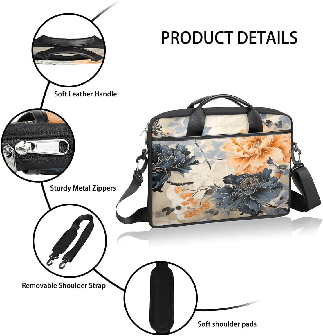 Laptop Shoulder Bag for 13-15 Inch Waterproof Laptop Sleeve Case Bag Slim Computer Carry Case Computer Cases for Laptops