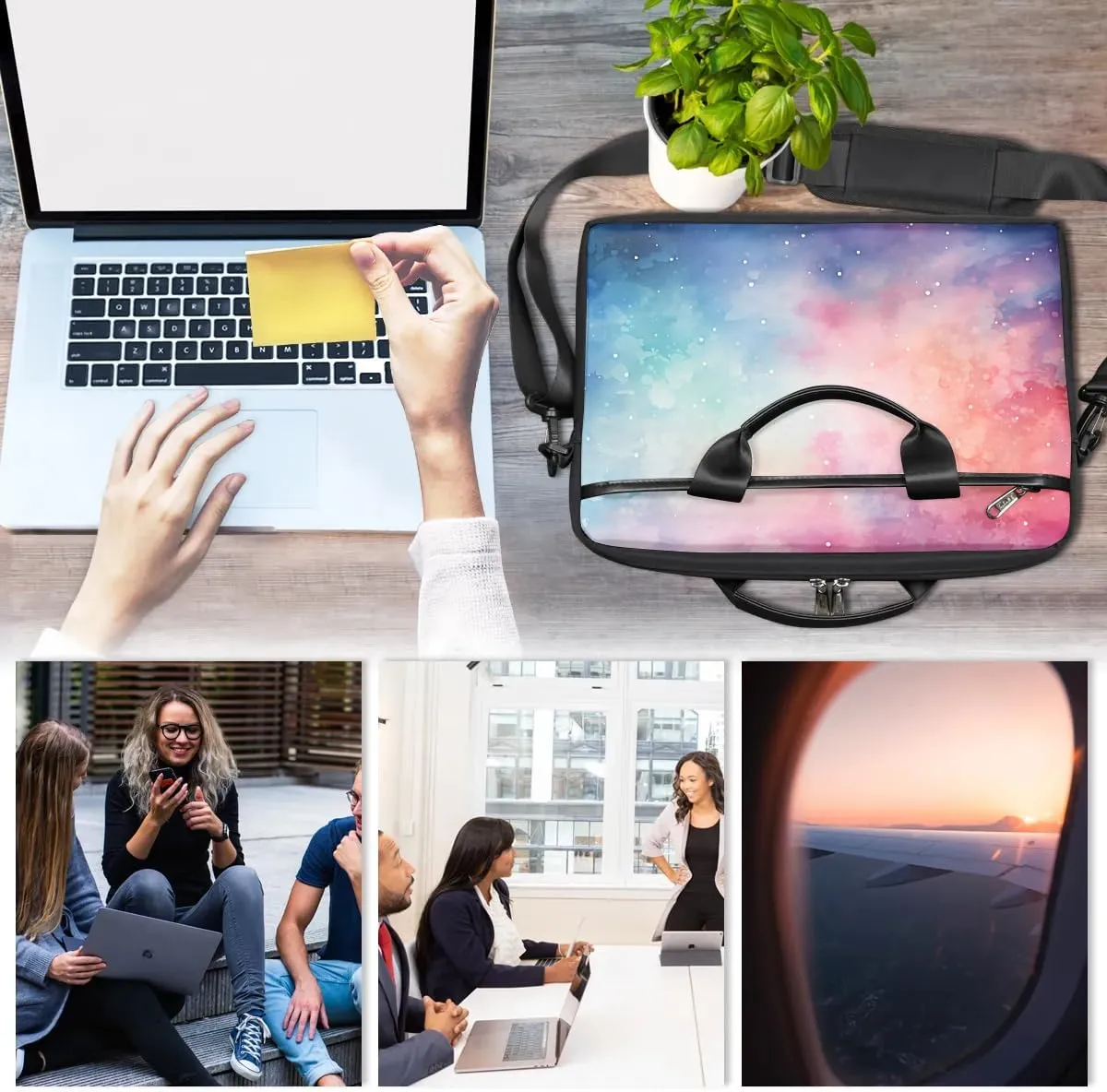 Laptop Shoulder Bag for 13-15 Inch Waterproof Laptop Sleeve Case Bag Slim Computer Carry Case Computer Cases for Laptops