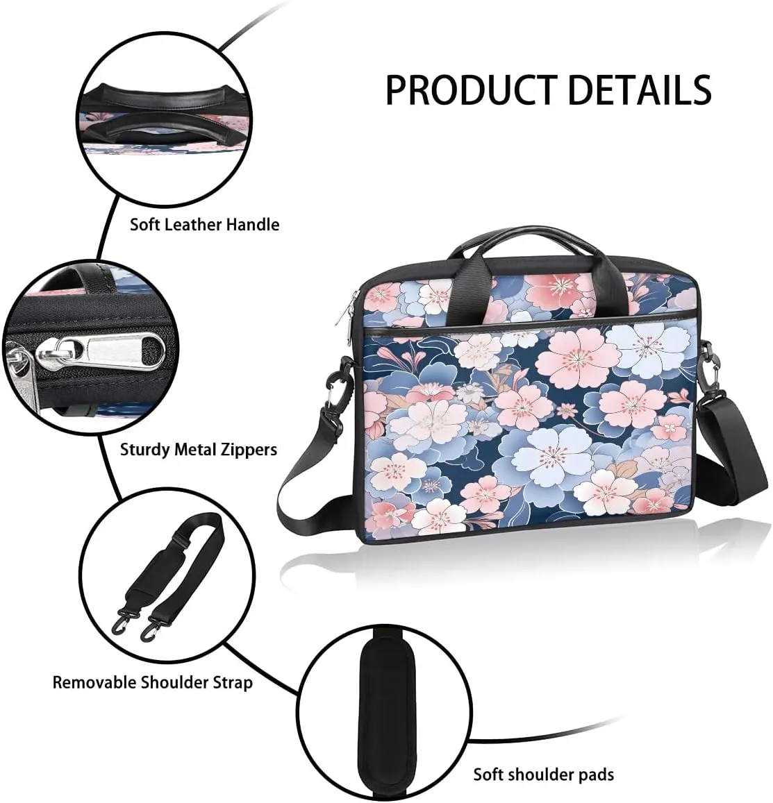 Laptop Shoulder Bag for 13-15 Inch Waterproof Laptop Sleeve Case Bag Slim Computer Carry Case Computer Cases for Laptops