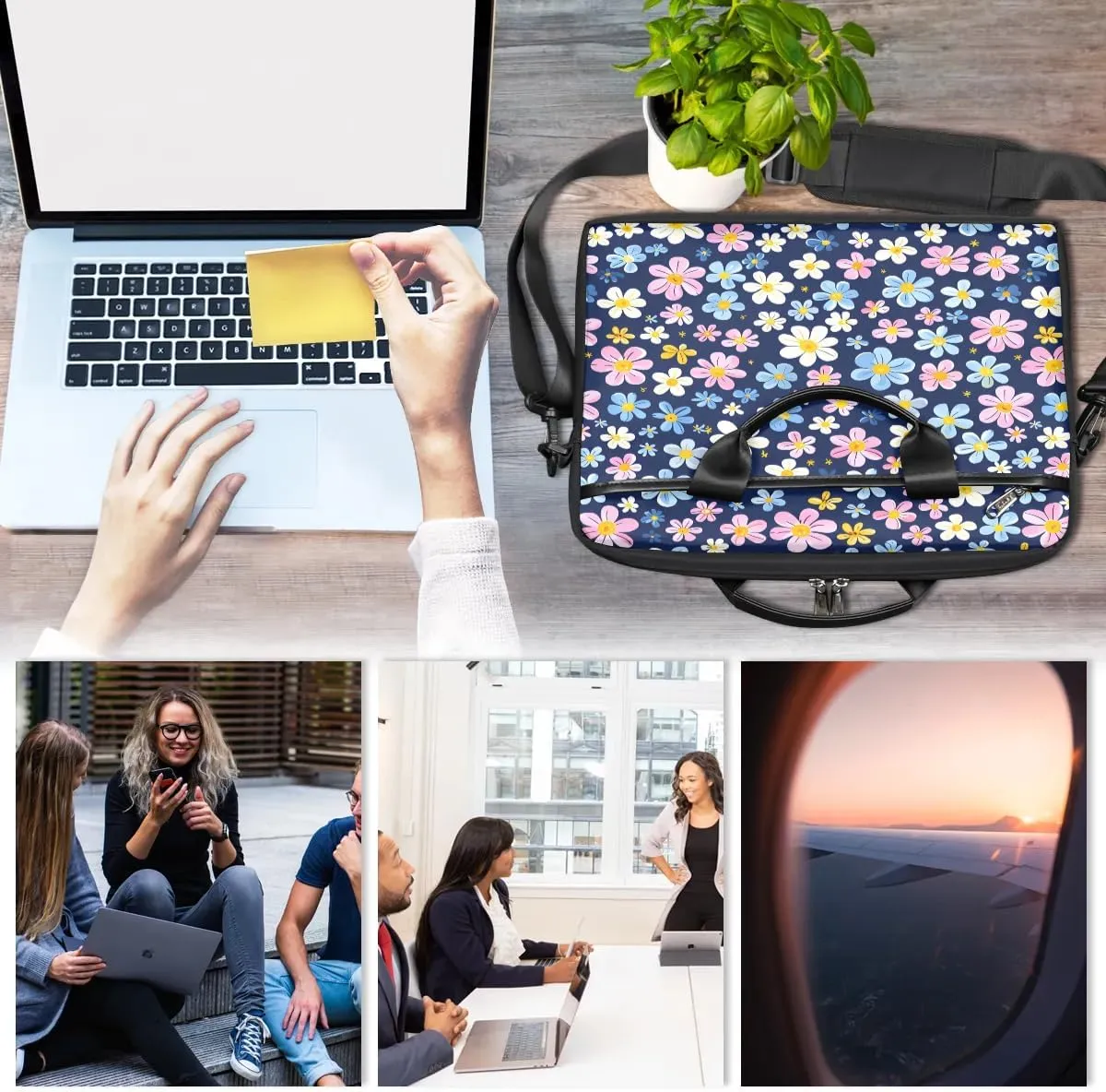 Laptop Shoulder Bag for 13-15 Inch Waterproof Laptop Sleeve Case Bag Slim Computer Carry Case Computer Cases for Laptops