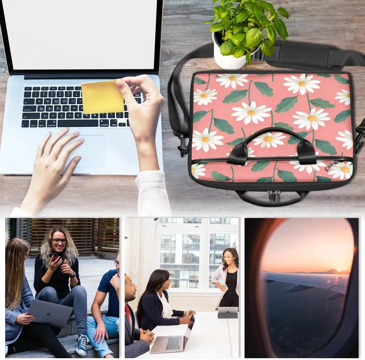 Laptop Shoulder Bag for 13-15 Inch Waterproof Laptop Sleeve Case Bag Slim Computer Carry Case Computer Cases for Laptops