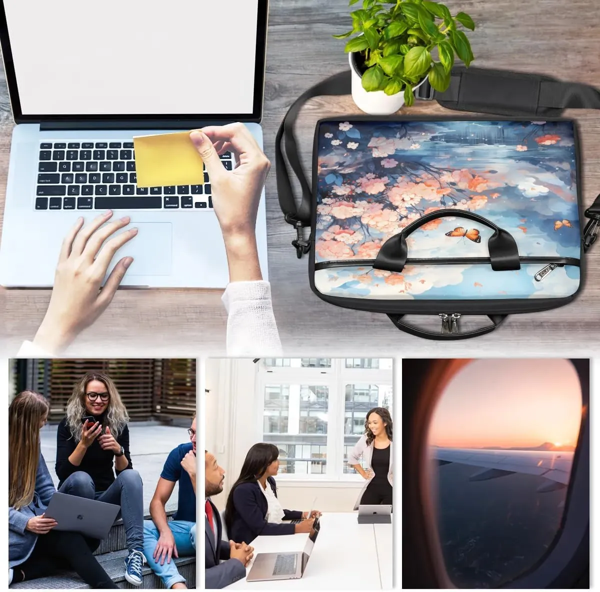 Laptop Shoulder Bag for 13-15 Inch Waterproof Laptop Sleeve Case Bag Slim Computer Carry Case Computer Cases for Laptops
