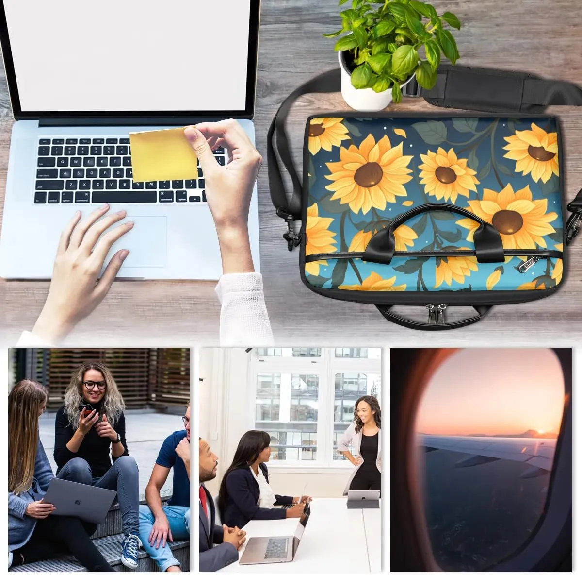 Laptop Shoulder Bag for 13-15 Inch Waterproof Laptop Sleeve Case Bag Slim Computer Carry Case Computer Cases for Laptops