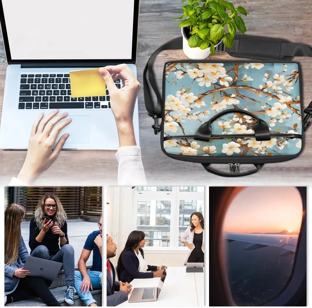 Laptop Shoulder Bag for 13-15 Inch Waterproof Laptop Sleeve Case Bag Slim Computer Carry Case Computer Cases for Laptops
