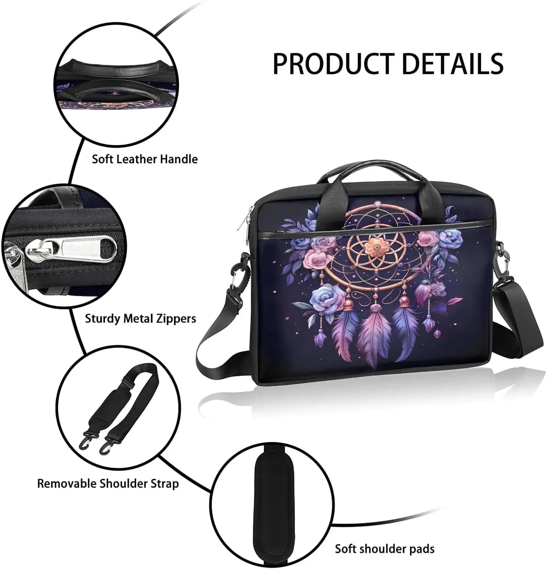 Laptop Shoulder Bag for 13-15 Inch Waterproof Laptop Sleeve Case Bag Slim Computer Carry Case Computer Cases for Laptops
