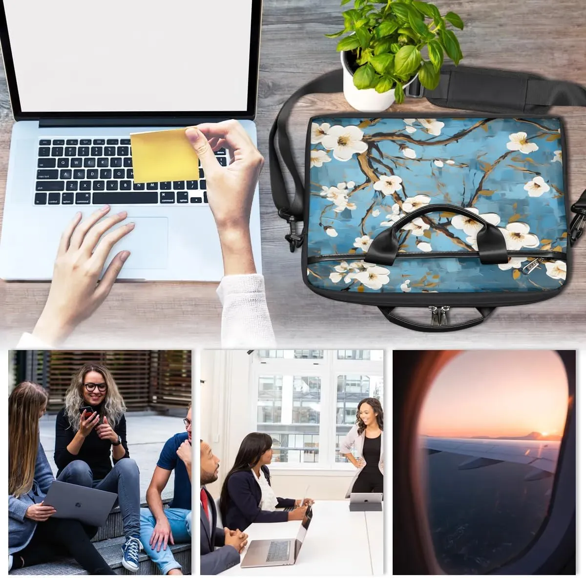Laptop Shoulder Bag for 13-15 Inch Waterproof Laptop Sleeve Case Bag Slim Computer Carry Case Computer Cases for Laptops
